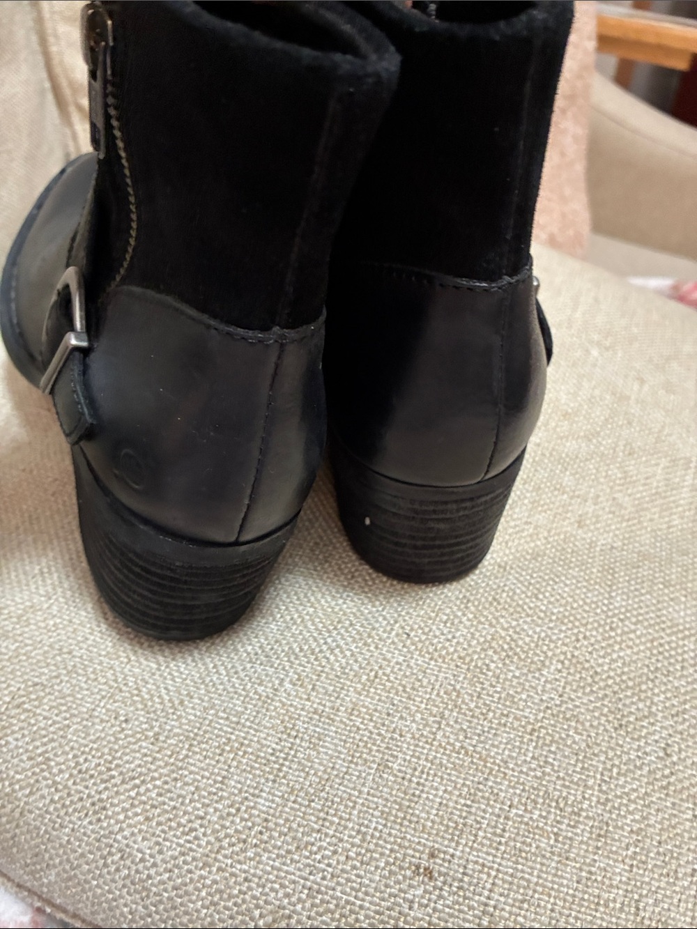 Born Black Women's Leather Heeled Ankle Boots - Picture 6 of 12